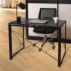 Computadora plegable negra escritorio superior de madera mesa de estudio