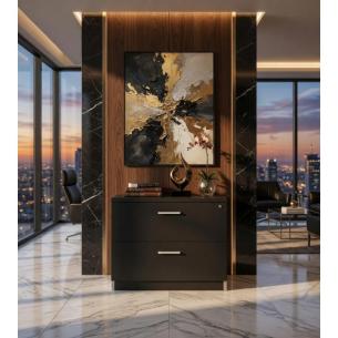 Archivero Ejecutivo Elite File 2 | Archivero Horizontal para Oficina con 2 Gavetas y Cerradura