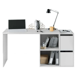 Escritorio De Esquina Reversible En Forma De L Blanco