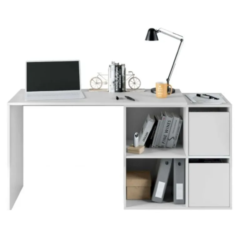 Escritorio De Esquina Reversible En Forma De L Blanco